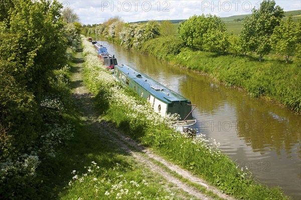 Kennet and Avon canal stretch between All Cannings and Alton Barnes, Vale of Pewsey, Wiltshire,