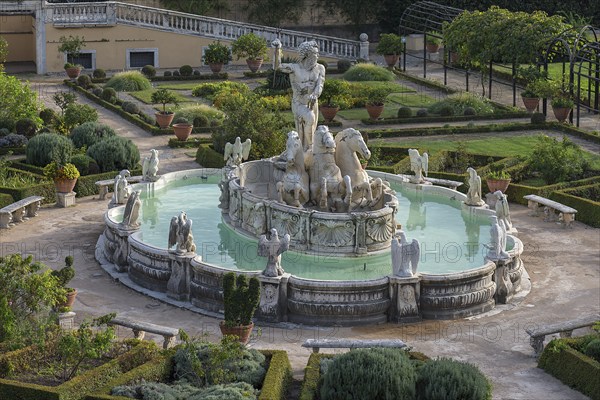 Neptune Fountain around 1900, in the garden of the Villa del Principe, Palazzo di Andrea Doria,