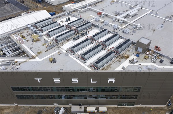 Aerial view of Tesla Giga Factory, battery factory, Grünheide, 28 01 2023