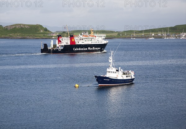 Caledonian MacBrayne ferry leaving Oban, Argyll and Bute, Scotland, UK