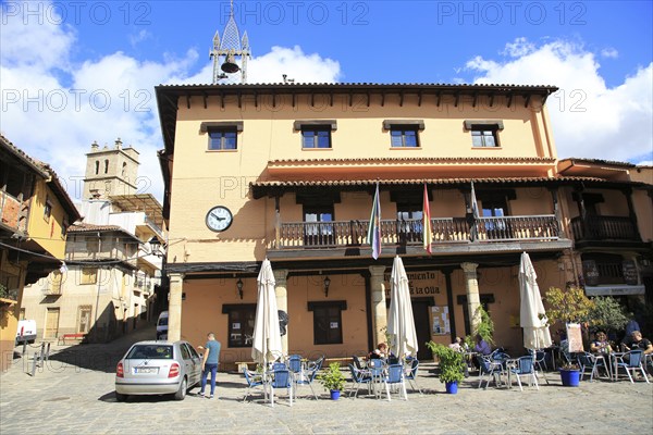 Traditional architecture town hall Ayuntamiento, Garganta la Olla, La Vera, Extremadura, Spain,