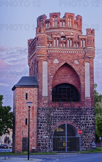 The historic Tangermünde Tor in front of the old town centre of Stendal in the Altmark region.