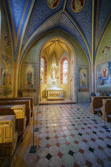 St Nicholas Chapel, high castle, the renaissance castle Ambras Castle, interior view, Innsbruck,