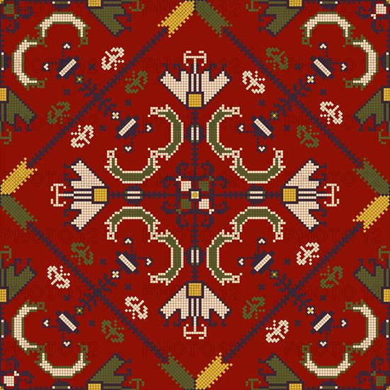 Traditional Bulgarian embroidery vector pattern