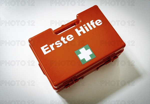 Occupational safety. A first aid kit in an office in Berlin, 09/08/2024