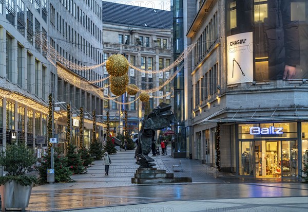 The city centre of Bochum, on the day of the opening of the Christmas light decorations, usually