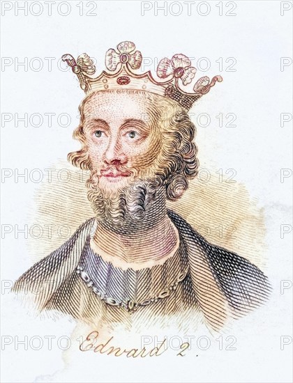 Edward II of Caernarfon 1284 -1327 King of England 1307-1327 from the book Crabbs Historical