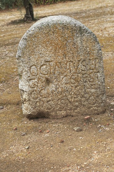 Columbarios Roman burial ground funerary monuments grave stone, Merida, Extremadura, Spain, Europe