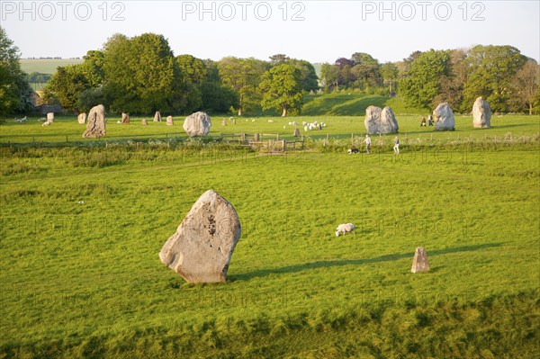 Neolithic stone circle and henge at Avebury, Wiltshire, England, UK