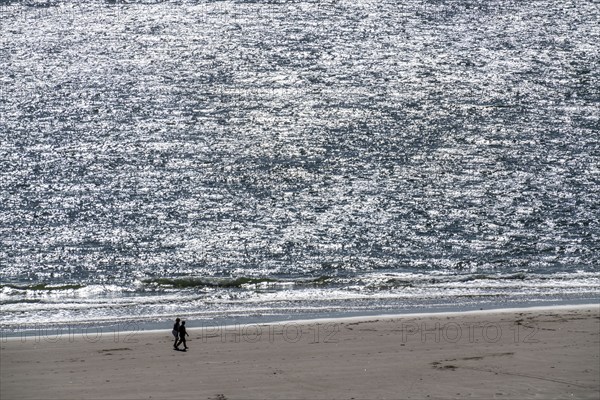 Strollers on the beach near Zoutelande Province of Zeeland, Walcheren Peninsula, Netherlands
