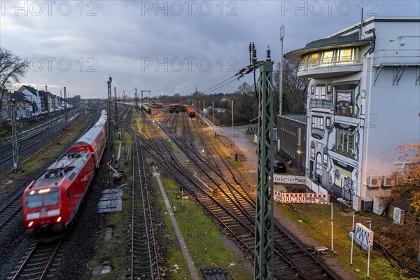The Deutsche Bahn AG signal box in Mülheim-Styrum, controls train traffic on one of the busiest