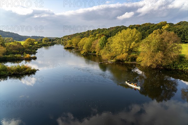 The Ruhr near Bochum-Stiepel, right and Hattingen-Blankenstein, North Rhine-Westphalia, Germany,