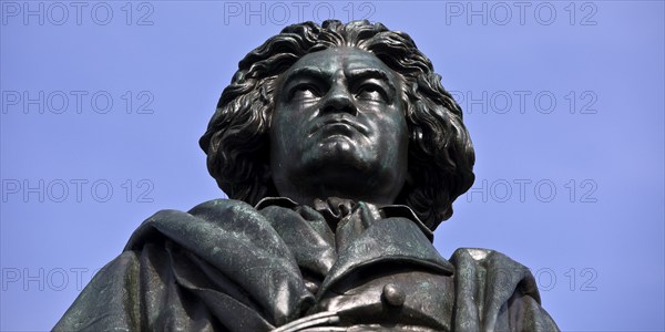 The Beethoven Monument commemorates the famous composer Ludwig van Beethoven on Münsterplatz, Bonn,