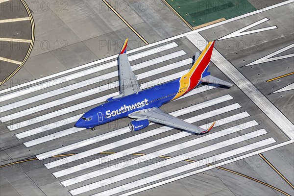 A Southwest Airlines Boeing 737-700 aircraft with registration number N7838A at Los Angeles