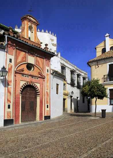 Attractive historic doorway and buildings in old inner city, Cordoba, Spain, Europe