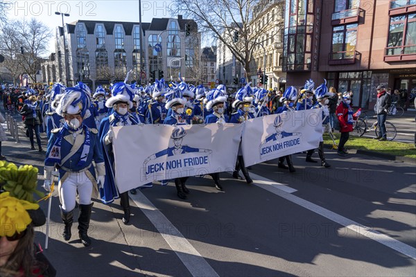 Peace demonstration against the war in Ukraine, instead of the Rose Monday parade in Cologne, with