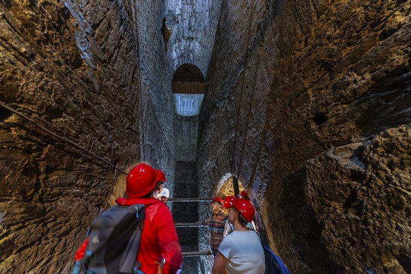 Wheel room of the Unverhofft Segen Gottes Erbstolln in Oberschöna, where there is a 13 metre high