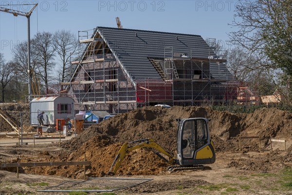 New development area, Am Schwan, in Wesel, where 70 detached and semi-detached houses are being