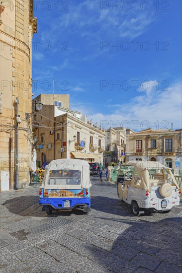 Ape cars, Ortygia, Syracuse, Sicily, Italy, Europe