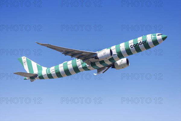 A Condor Airbus A330-900 aircraft with the registration number D-ANRD at Frankfurt Airport,