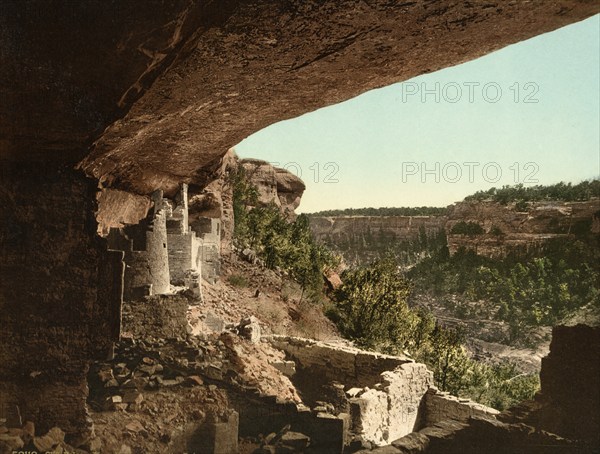 Cliff Palace, Mesa Verde, from the ruins, Colorado, United States of America, USA, digitally