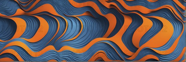 Seamless abstract pattern of vector fluid curved lines creating a dynamic ripple effect in vibrant
