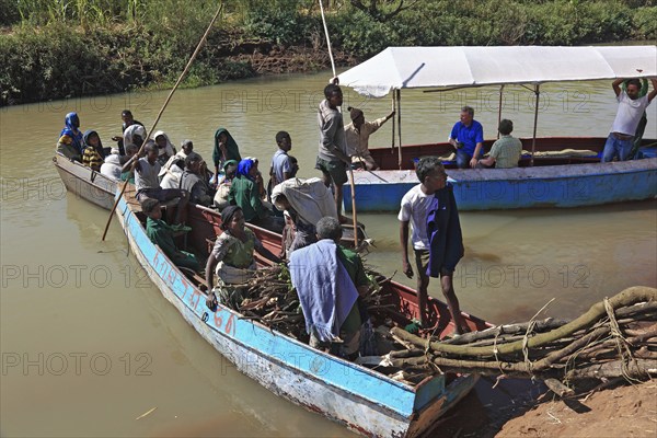 Ahamra region, at the boat landing stage to the waterfalls of the Blue Nile, in the highlands of