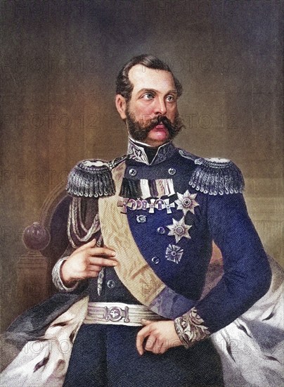 Emperor Alexander 2nd of Russia 1818 to 1881 19th century engraving after Alonzo Chappel, Emperor