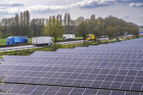 Solar park near Neukirchen-Vluyn, along the A40 motorway, over 10, 000 solar modules spread over 4