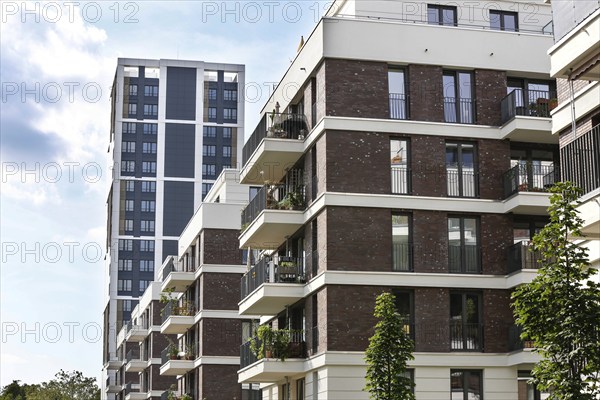 New development district with 600 newly built flats in the St. Marien residential park in Berlin's