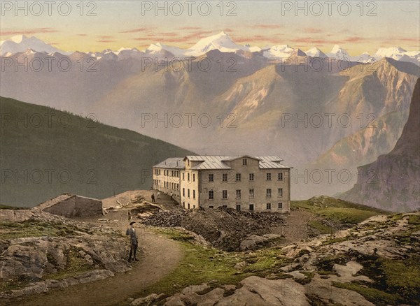 Gemmi, Hotel Wildstrubel, Bernese Oberland, Switzerland, Historic, digitally restored reproduction