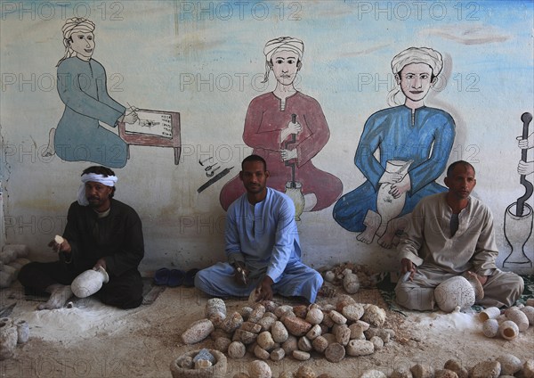 Worker in an alabaster factory, Africa, Egypt, in Luxor, West-Luxor, Africa