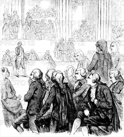National Assembly in the Paulskirche in Frankfurt am Main, revolution, representation of the