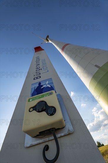 Bürgerwindpark Westernfeld-Buchgarten, near Lichtenau, 11 wind turbines, free charging station for