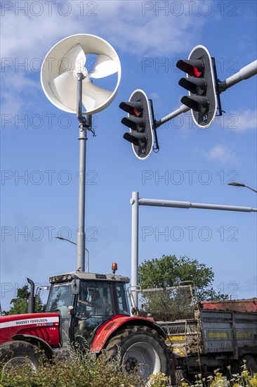 A mini wind power plant in the small Dutch town of Haarlemmermeer supplies the traffic lights at a