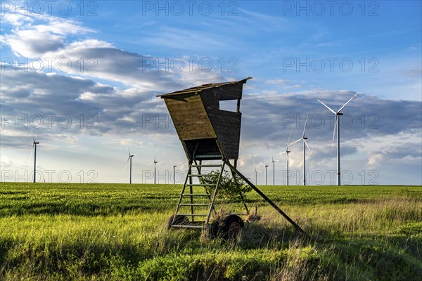 RWE wind farm near Bedburg, at the Garzweiler opencast mine, on recultivated part of the opencast
