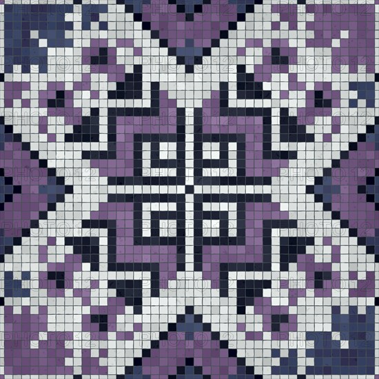 Mosaic tiles background, seamless vector pattern