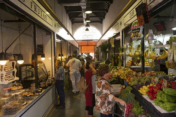 Stalls in Barrio Macerana market, Seville, Spain, Europe