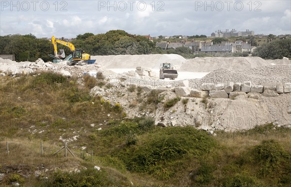 Working stone quarry, Easton, Isle of Portland, Dorset, England, UK