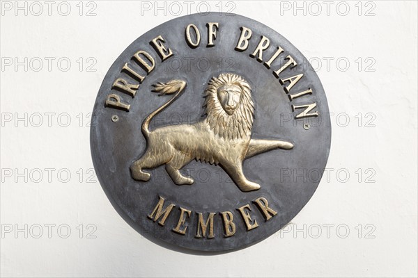 Sign for Pride Of Britain Hotels consortium at Swan Hotel, Lavenham, Suffolk, England, UK