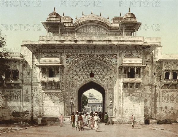 Jeypore, Jaipur. Maharajah's Palace, India, digitally restored reproduction from a 19th century