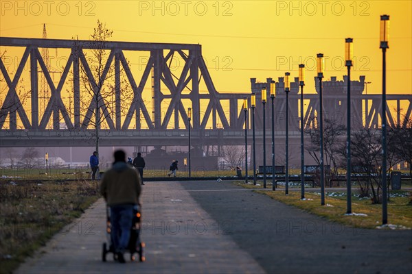 The Rheinpark, a former heavy industry site, on the Rhine, near the Duisburg-Hochfeld district,
