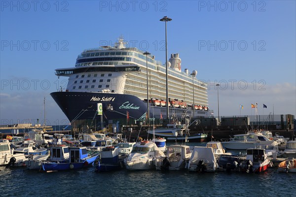 Large German cruise ship Mein Schiff 4' at Puerto del Rosario, Fuerteventura, Canary Islands,