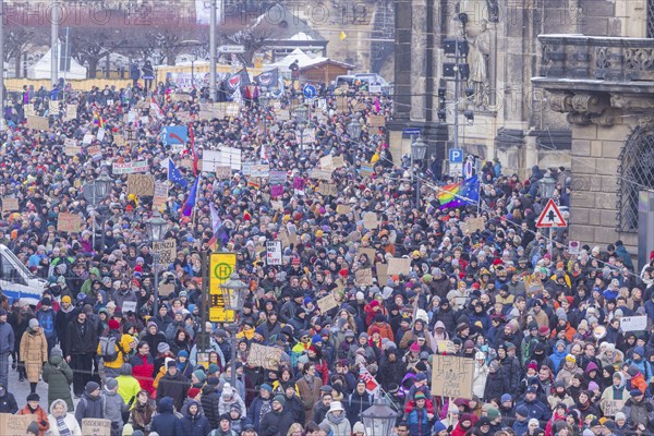 Several thousand people protested on Sunday in Dresden and elsewhere, against the AfD and in favour