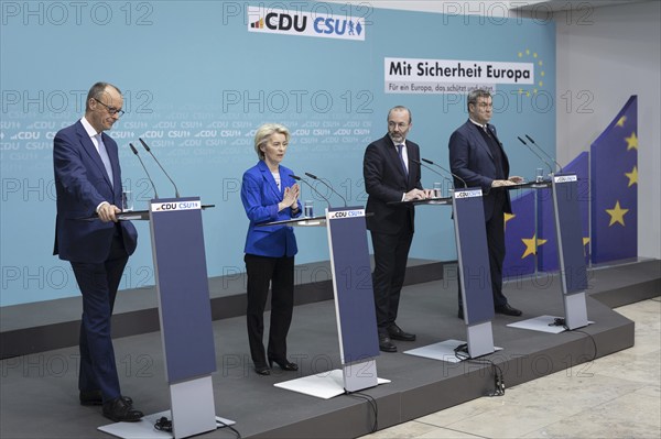 Friedrich Merz, CDU Party Chairman, Ursula von der Leyen, President of the European Commission,