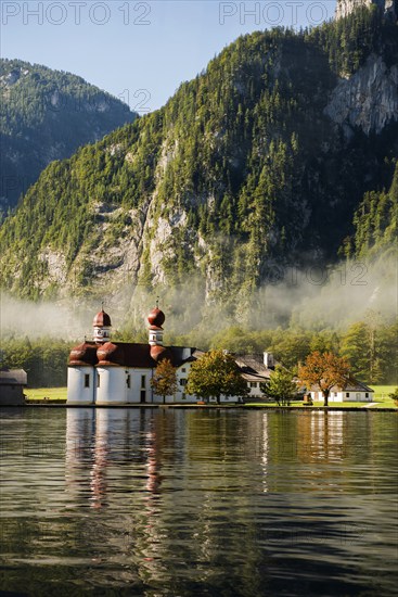 Church of St Bartholomä, Königssee, Schönau, Berchtesgaden National Park, Berchtesgadener Land,