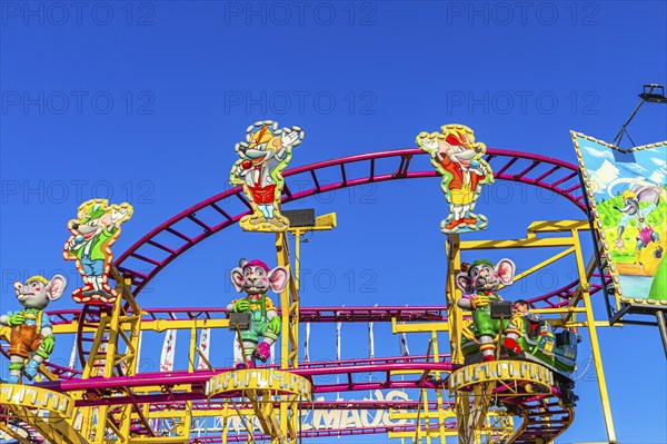 Mouse figures from the Wild Mouse ride, Oktoberfest, Festwiese, Theresienwiese, Munich, Upper