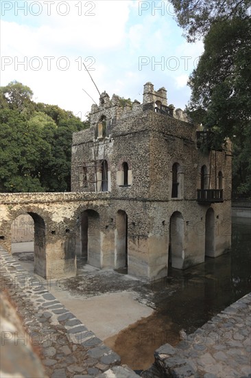 Amhara region, near Gondar, Gonder, small moated castle, the Bath of Fasilde, Fasil Ghebbi palace