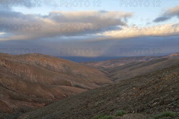 View from the pass La Tablada, near La Pared, Canary Island, Fuerteventura, Spain, Europe