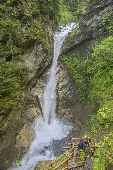 Upper waterfall in the Raggaschlucht gorge, Flattach, Carinthia, Austria, Europe